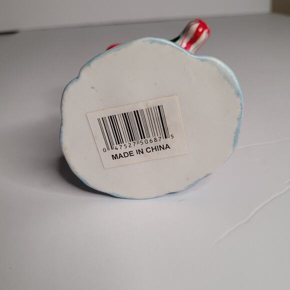 Festive Snowman with Candy Canes Ceramic Figurine - Picture 5 of 10